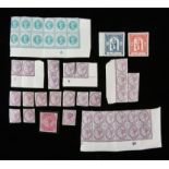 Great Britain 1881 1d lilac Mint Blocks with Control Blocks including Pair with Inverted X,