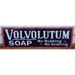 A Volvolutum soap Enamel advertising sign. 122 cm x 38 cm