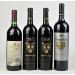 Penfolds Cabernet Sauvignon Bin 707, one bottle, Wolf Blass Black Label Jimmy Watson Trophy 1998,