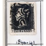 Lincoln Stamp Album of World Stamps including 1d Black used with large margins but tear at left,