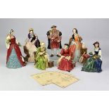A selection of Royal Doulton Limited edition Figures Henry the eighth and his six wives. (7)