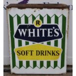 Circa 1970's R whites enamel advertising sign. Size 52 cm x 87 cm.