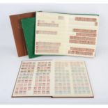 Four stock books of stamps, three English principally Penny Reds (sorted by plate number and
