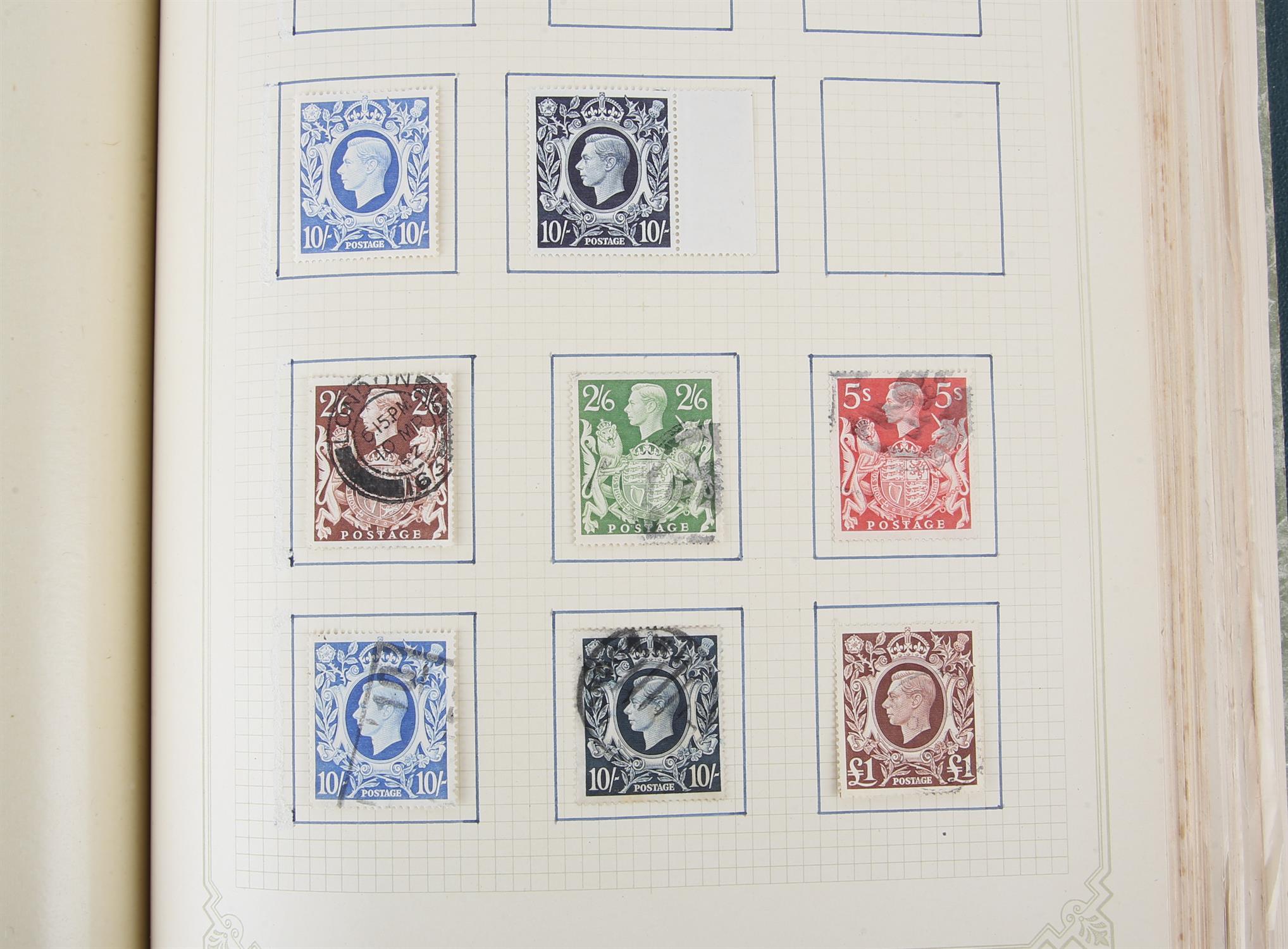 Simplex Stamp Album & Strand Stamp Album with Great Britain 1939 10 shilling, dark blue mint. - Image 3 of 5