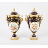 Pair of Coalport Sevres style vases decorated by E. Richards,, late 19th/early 20th Century,