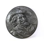 Large circular wall hanging plaque with cast figure of Rubens, entitled Petrvs Pavlvs Rubiens,