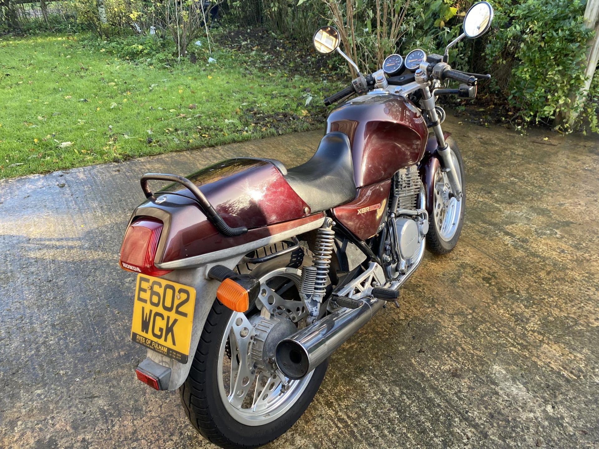 1987 Honda XBR 500 single cylinder motorbike in maroon colour. Registration E602 WGK, mileage 45, - Image 4 of 6