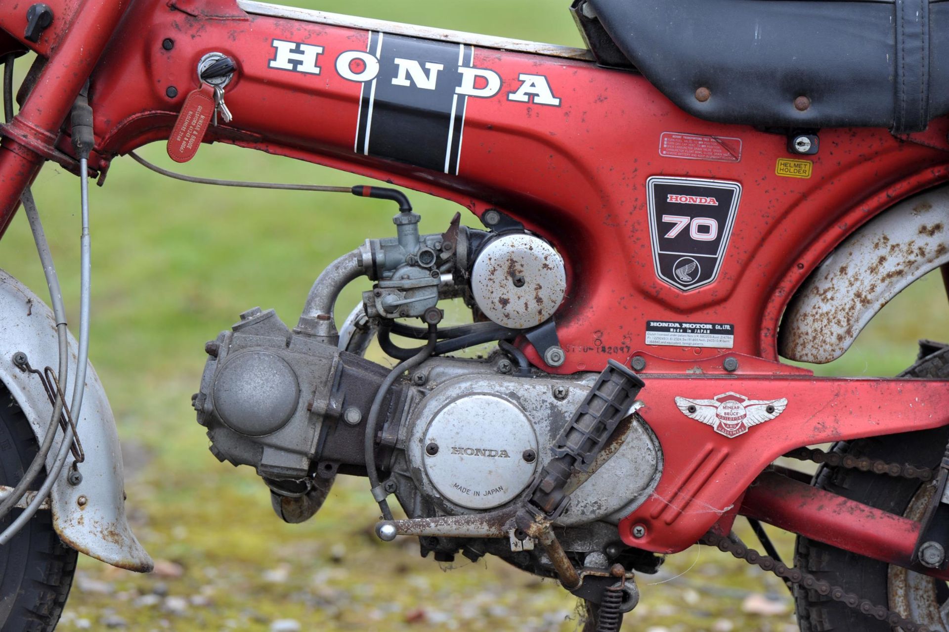 Motor Bike, Honda 70, Monkey Bike, red chassis. Registration number PPC 723L, comes with Original - Image 3 of 13