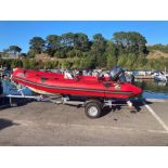 4.2 metre Zodiac Pro Rib Motorboat. With 20HP Yamaha 4 stroke outboard engine. In very good order