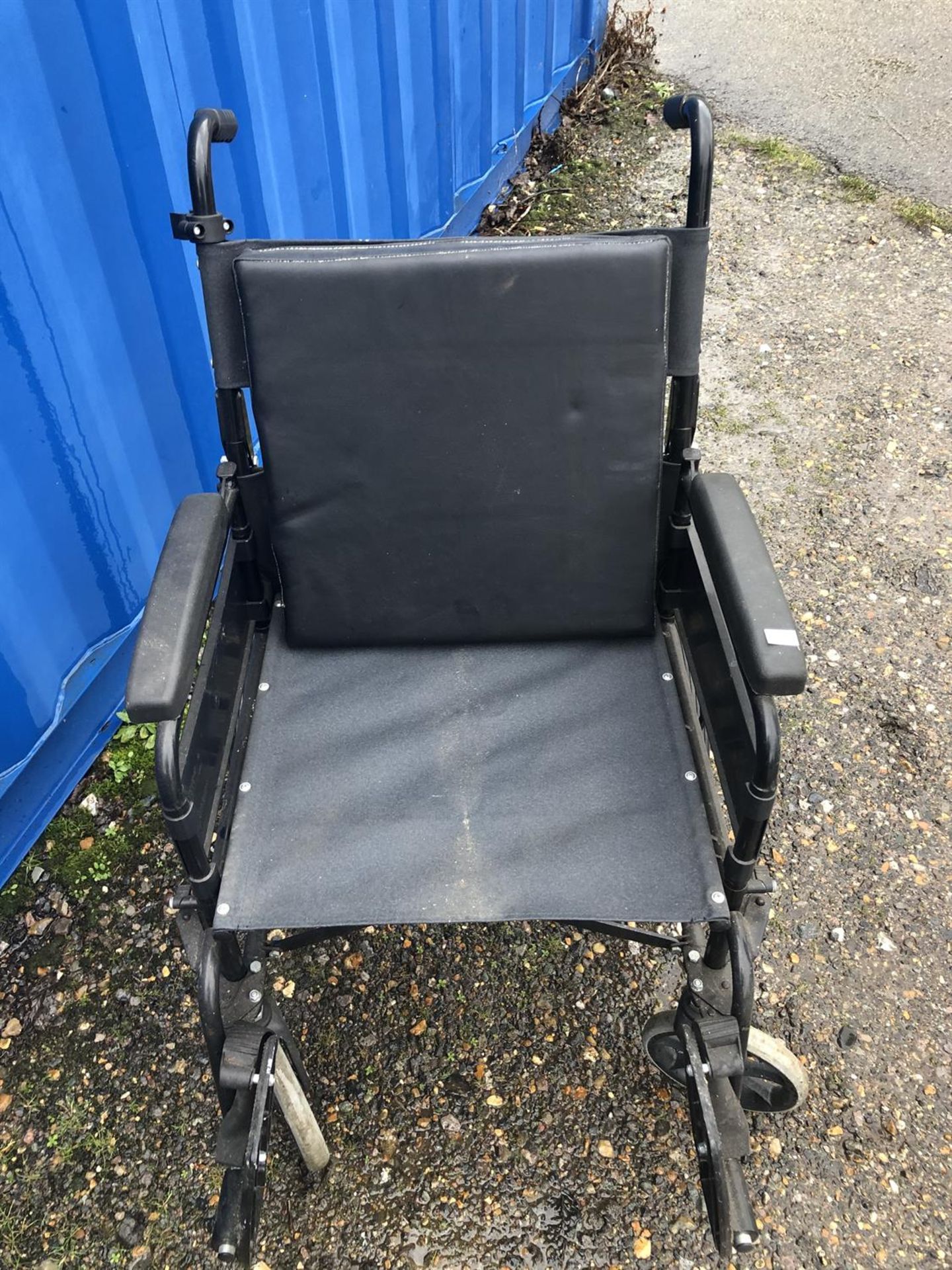 Lomax Foldaway black Wheelchair it also comes with a cushion PLEASE NOTE BUYERS PREMIUM AT THE