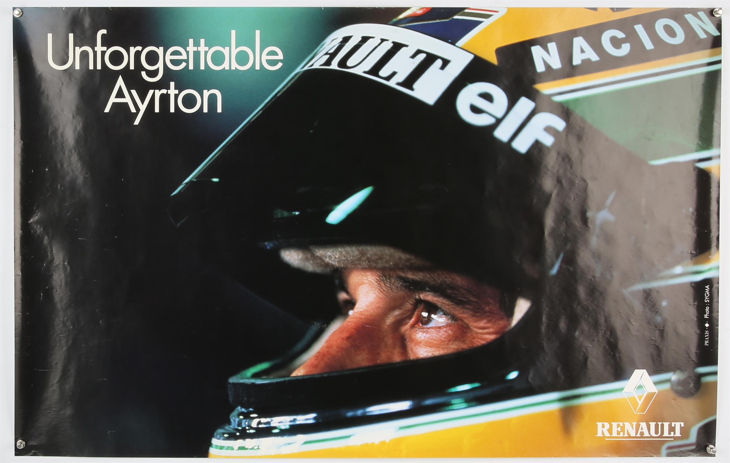 4 x F1 Renault racing promo posters - Includes 'Unforgettable Ayrton' Senna, Belgian Grand Prix - Image 2 of 2