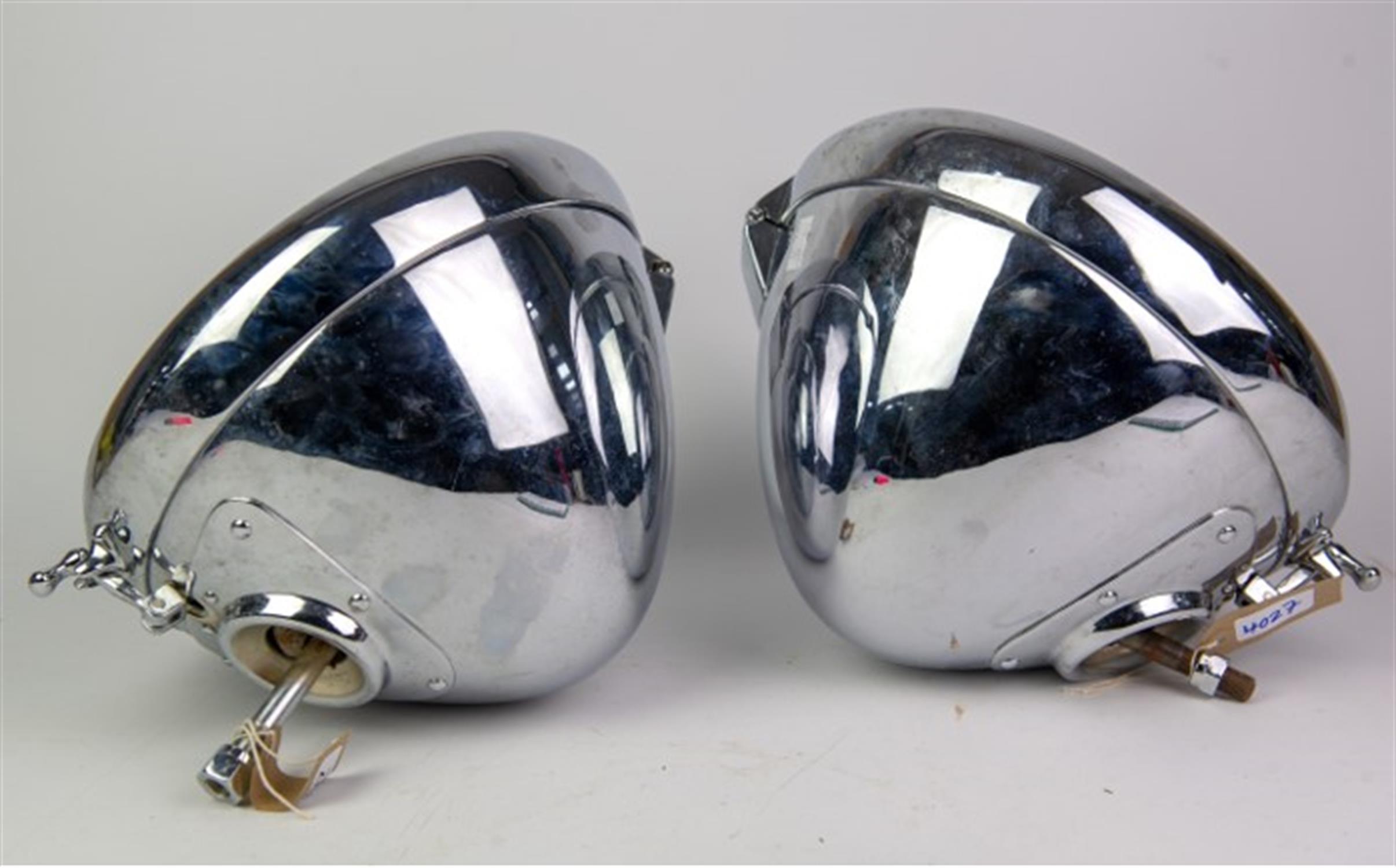 Lucas P100 headlamps - A pair of large car lights with bullseye lenses and chrome shells (2). - Image 4 of 4