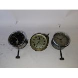 5 vintage car dial clocks - Makers Include Watford 'North & Sons Ltd' clock marked on back 14/40,