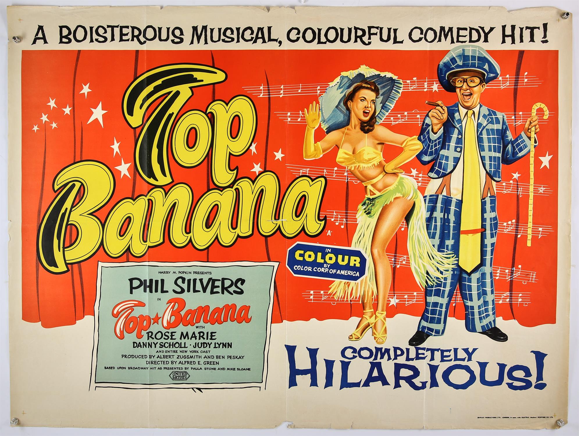 5 British Quad film posters, The Wiz, The Last Run, Gorillas in the Mist, Nickelodeon, Top Banana,