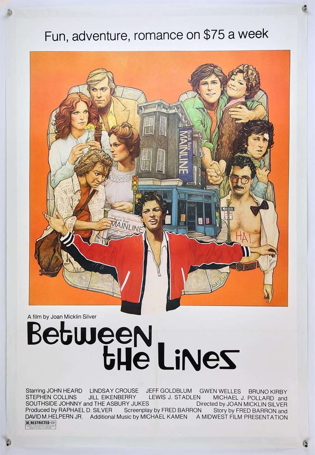 Between The Lines (1977) US One Sheet film poster, with Richard Amsel poster illustration,