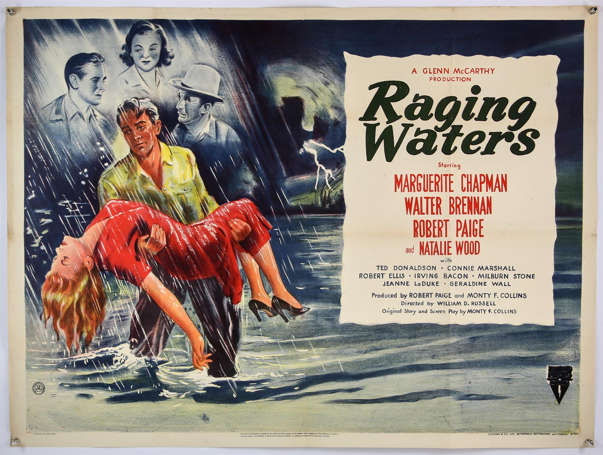 Raging Waters (1948) British Quad film poster for the drama otherwise known as “The Green Promise”