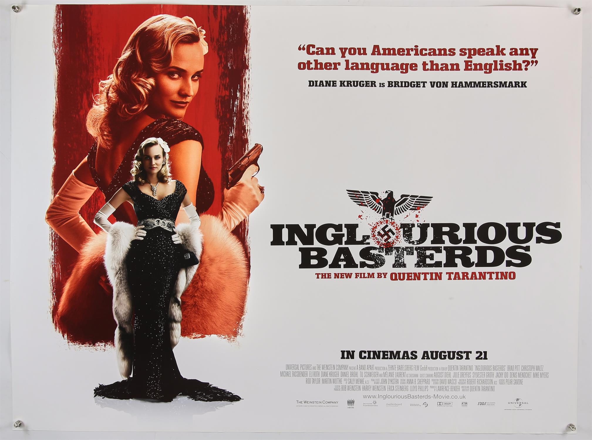 Inglourious Basterds (2009) Five British Quad film posters, alternate styles, and a One Sheet, - Image 5 of 6