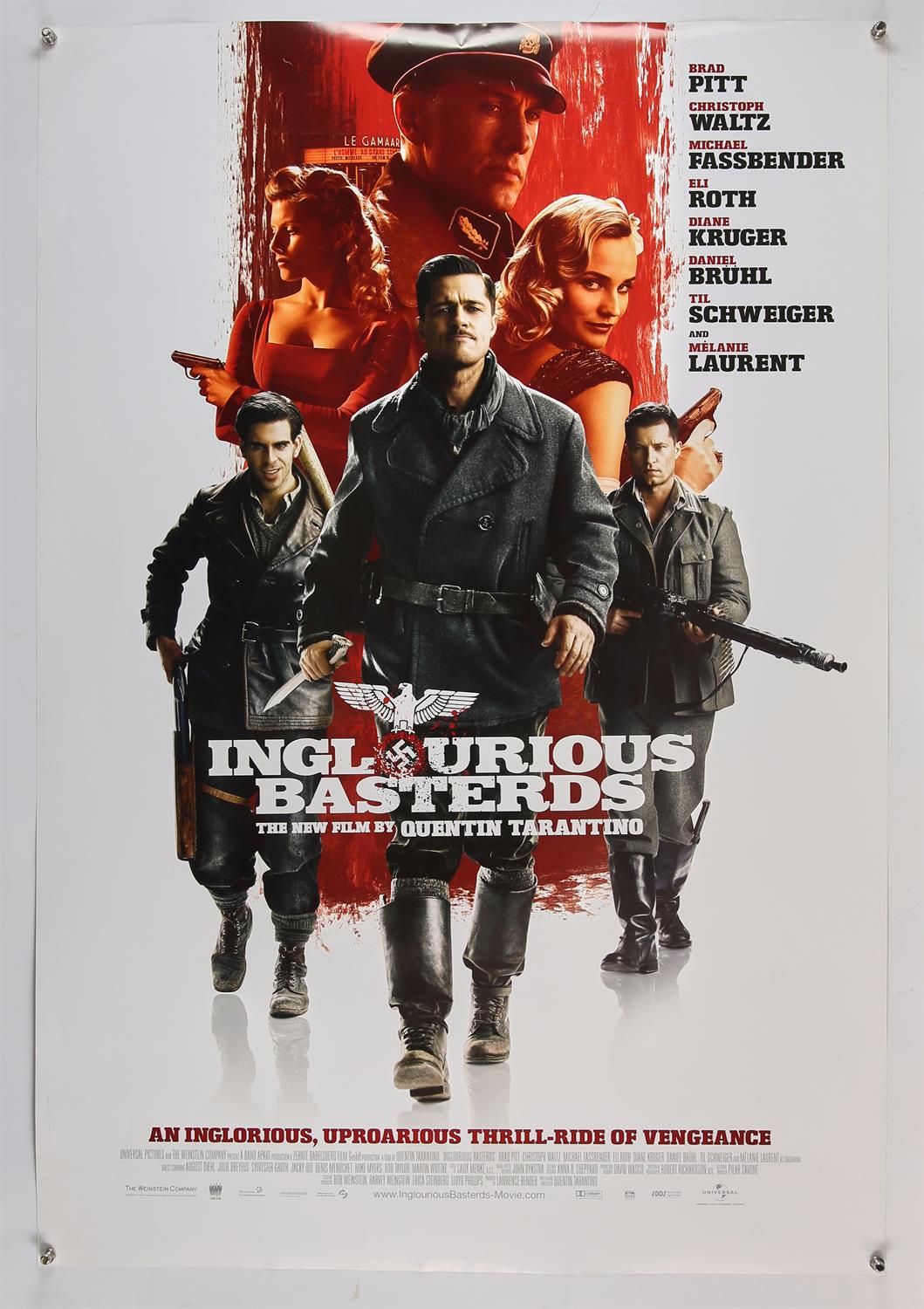 Inglourious Basterds (2009) Five British Quad film posters, alternate styles, and a One Sheet, - Image 6 of 6
