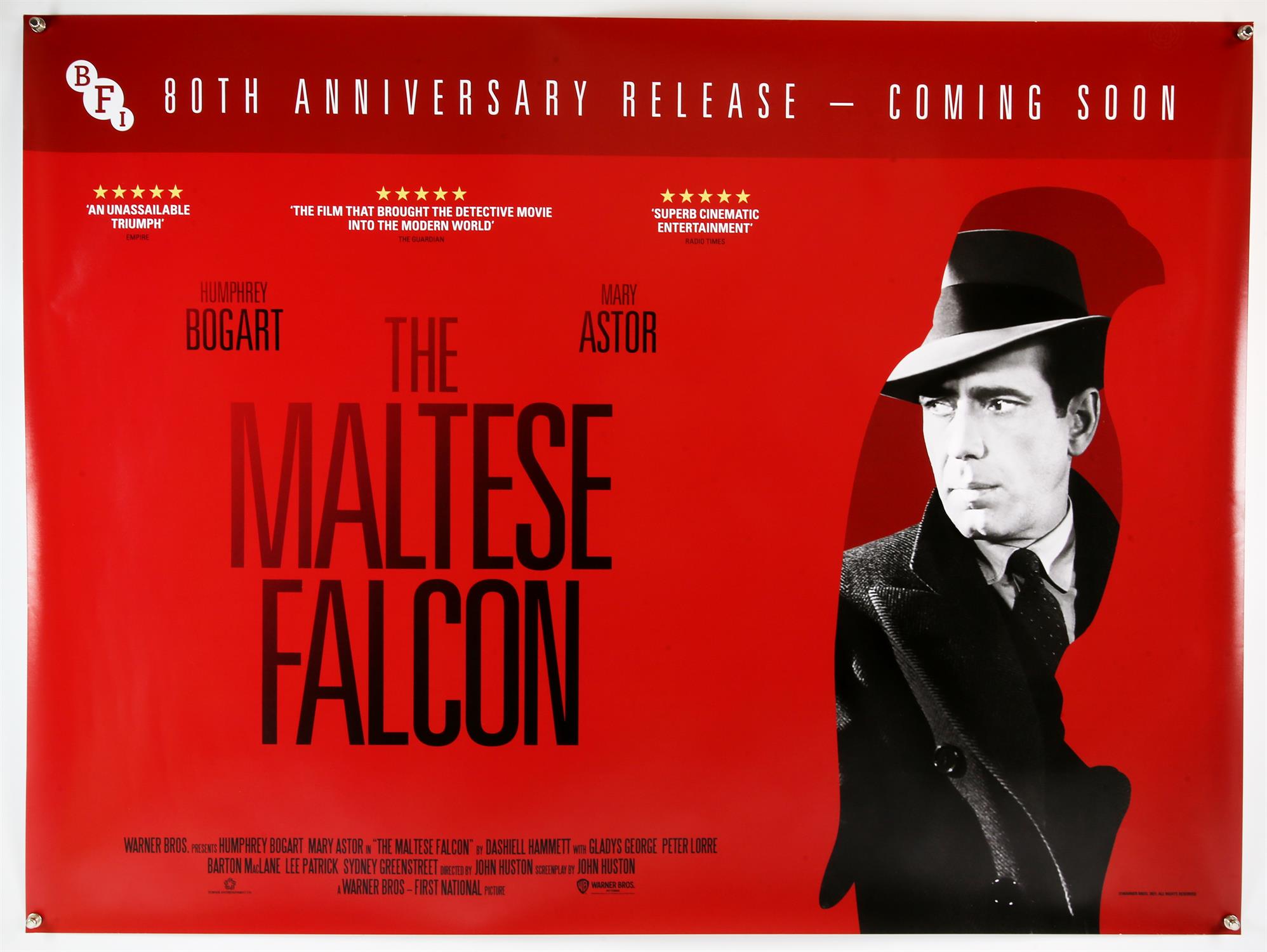 The Maltese Falcon (1941) British Quad film poster, this for a BFI 80th anniversary re-release in