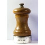 Silver banded pepper grinder by PG co Ltd, London 1958