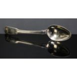 Georgian silver fiddle and shell pattern serving spoon, 96 grams, London 1807