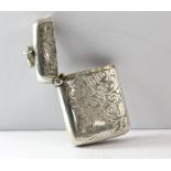 Victorian bright cut silver vesta case, Birmingham 1897.