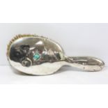 Liberty and Co Edwardian turquoise inset silver brush, Birmingham 1906