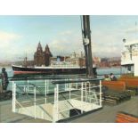Antony Butler (British, 1927-2010), Merseyside scene with steamships, oil on canvas,