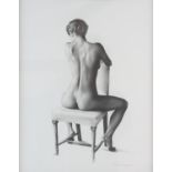 Richard Symonds (British, b. 1969), study of a seated female nude, pencil, signed lower right,