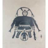 Innukjuakju Pudlat (Inuk, 1913-1972), 'Spirit of the Fisherman' (1964), stone-cut print on paper,