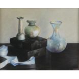 § Darren Baker (British, b. 1976), 'Roman Vases', still life, pastel, signed lower right, 18 x 23cm,