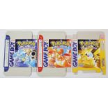 Pokémon Red, Blue & Yellow New Flat Boxes. This lot contains original and official flat boxes for