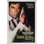 James Bond Licence to Kill (1989) Advance One Sheet film poster, starring Timothy Dalton, rolled,