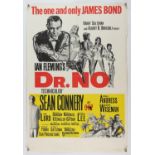 James Bond Dr. No (1970's) UK Double Crown film poster, starring Sean Connery, folded,