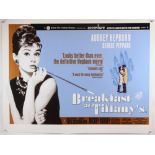 Breakfast at Tiffany's (R-2001) BFI British Quad film poster, starring Audrey Hepburn and George