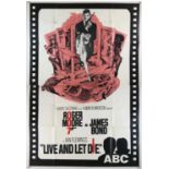 James Bond Live and Let Die (1973) English 40 x 60 film poster, starring Roger Moore, folded,