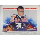 James Bond Never Say Never Again (1983) British Quad film poster, starring Sean Connery,