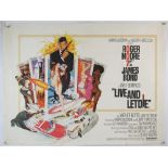 James Bond Live And Let Die (1973) British Quad film poster, starring Roger Moore, folded,