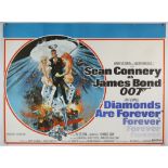 James Bond Diamonds Are Forever (1971) British Quad film poster, starring Sean Connery,