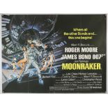 James Moonraker (1979) British Quad film poster, starring Roger Moore, folded, 30 x 40 inches.