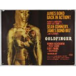 James Bond Goldfinger (1964) British Quad film poster, Style A, art by Robert Brownjohn,