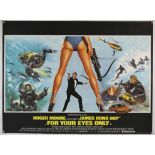 James Bond For Your Eyes Only (1981) British Quad film poster, starring Roger Moore,
