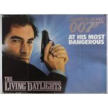 James Bond The Living Daylights (1987) British Quad advance film poster, starring Timothy Dalton,