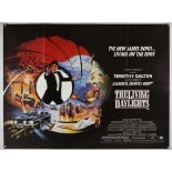 James Bond The Living Daylights (1987) British Quad film poster, starring Timothy Dalton, folded,