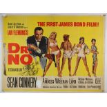 James Bond Dr. No (1962) British Quad film poster for the first James Bond film, illustration by