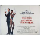 James Bond A View To A Kill (1985) British Quad film poster, style B, starring Roger Moore,