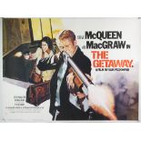The Getaway (R-1979) British Quad film poster, artwork by Arnaldo Putzu, starring Steve McQueen,
