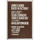 James Bond Goldfinger - UK Double Crown film poster, starring Sean Connery, folded, 20 x 30 inches.