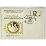Limited edition silver proof medallion/coin with cost, 100th anniversary of Albert Schweitzer