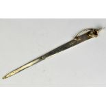 Novelty fox head silver letter opener, Chester 1900.